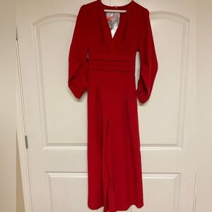 Elegant Red V-Neck Jumper